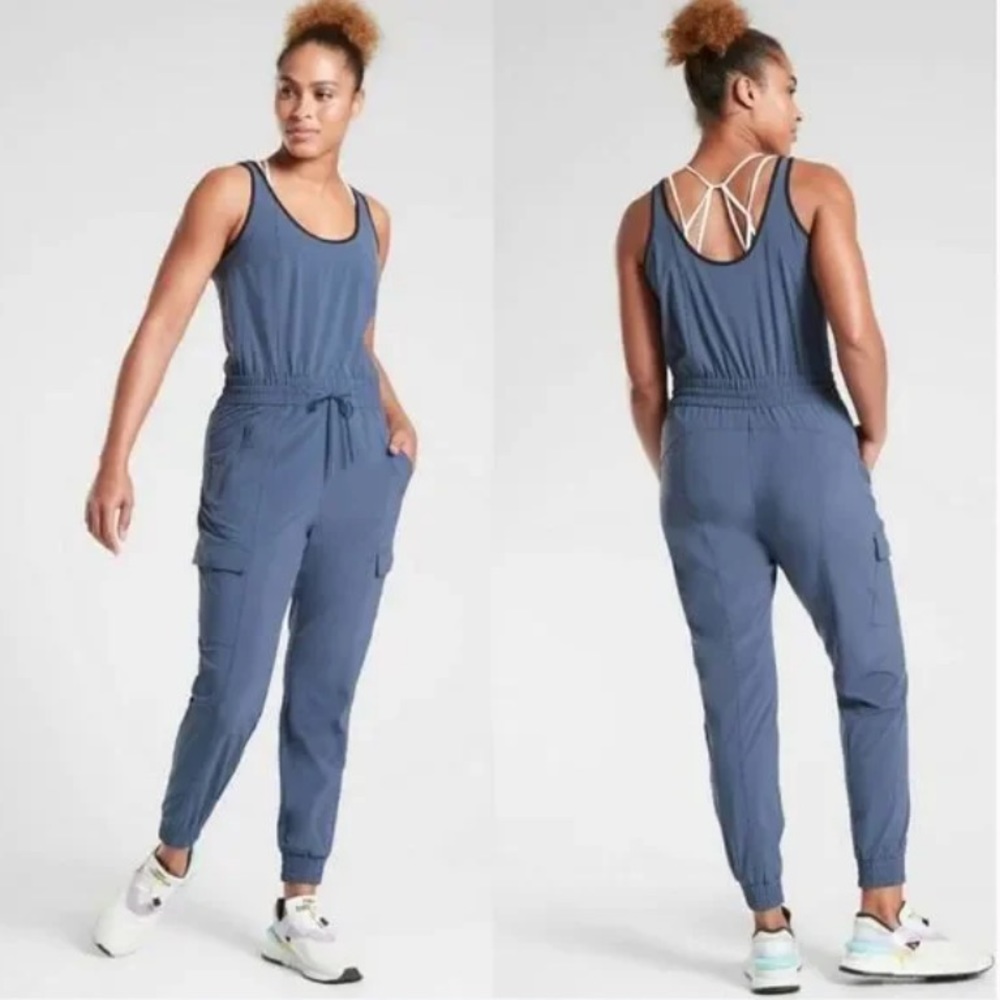 Athleta Women’s Blue Unbound Athleisure Jumpsuit Sz MT